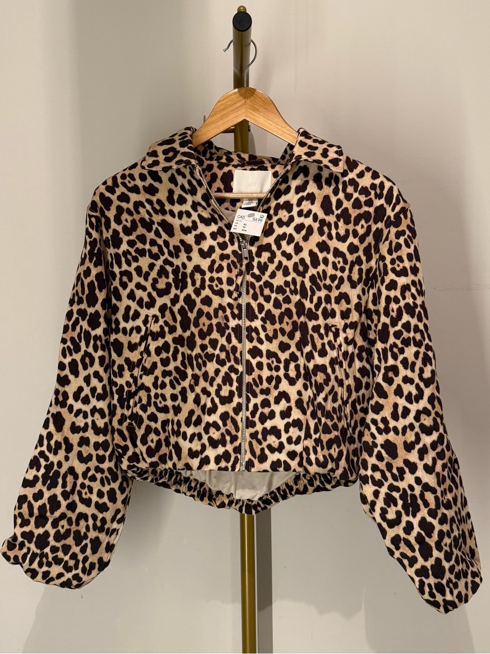 H&M Leopard Print Cropped Zip-Up Jacket | Animal Print | Statement Jacket